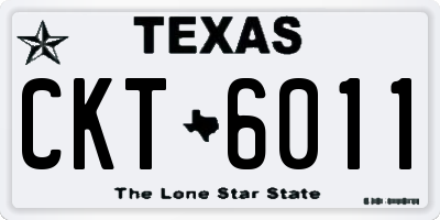 TX license plate CKT6011