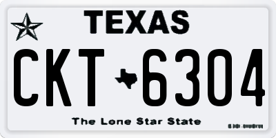 TX license plate CKT6304