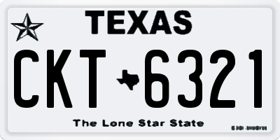 TX license plate CKT6321