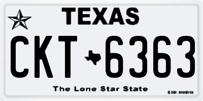 TX license plate CKT6363