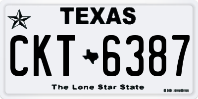TX license plate CKT6387