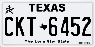 TX license plate CKT6452