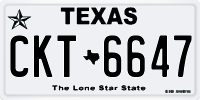 TX license plate CKT6647