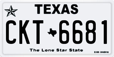 TX license plate CKT6681