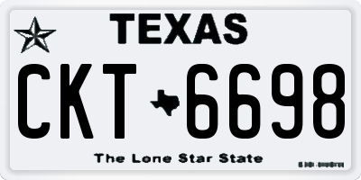 TX license plate CKT6698