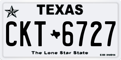 TX license plate CKT6727
