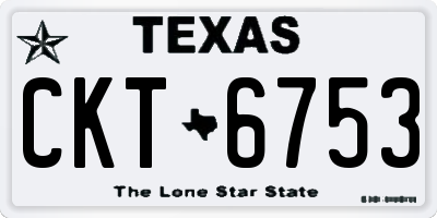 TX license plate CKT6753