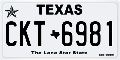 TX license plate CKT6981