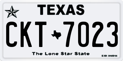 TX license plate CKT7023