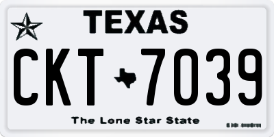 TX license plate CKT7039