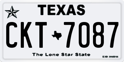 TX license plate CKT7087