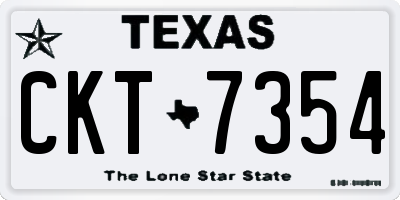 TX license plate CKT7354