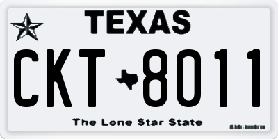 TX license plate CKT8011
