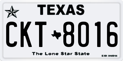 TX license plate CKT8016