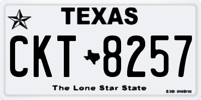 TX license plate CKT8257