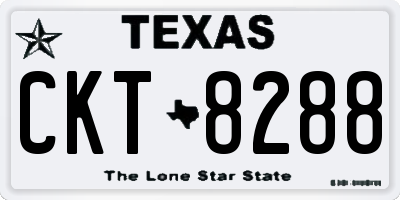 TX license plate CKT8288