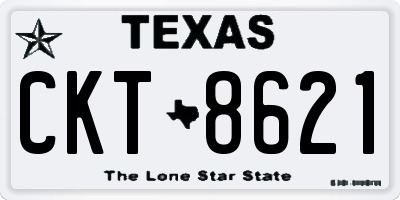 TX license plate CKT8621