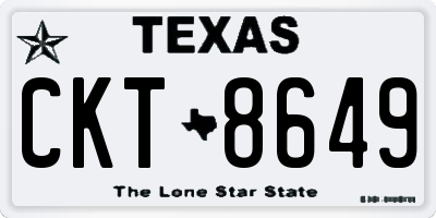 TX license plate CKT8649