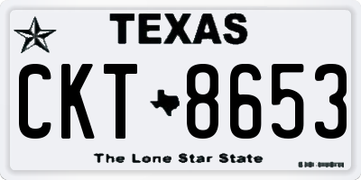 TX license plate CKT8653