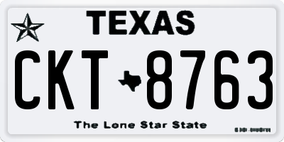 TX license plate CKT8763
