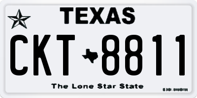 TX license plate CKT8811