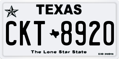 TX license plate CKT8920