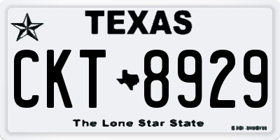 TX license plate CKT8929
