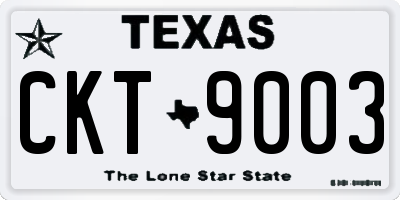TX license plate CKT9003