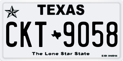 TX license plate CKT9058