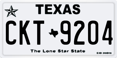 TX license plate CKT9204