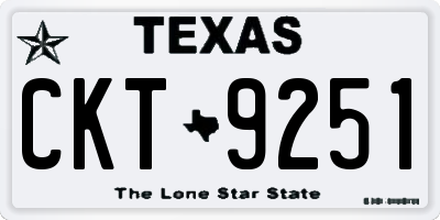 TX license plate CKT9251