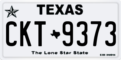 TX license plate CKT9373