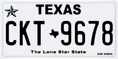 TX license plate CKT9678