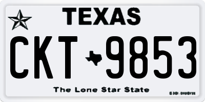 TX license plate CKT9853