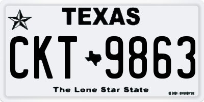 TX license plate CKT9863