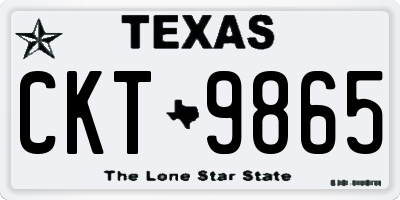TX license plate CKT9865