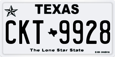 TX license plate CKT9928