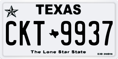 TX license plate CKT9937