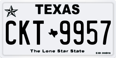 TX license plate CKT9957