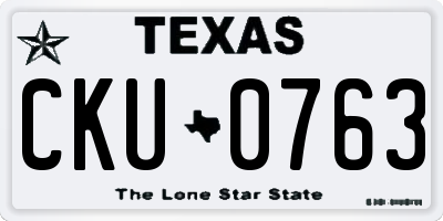 TX license plate CKU0763