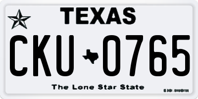 TX license plate CKU0765