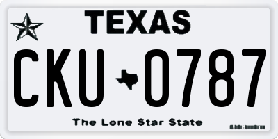 TX license plate CKU0787