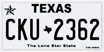 TX license plate CKU2362