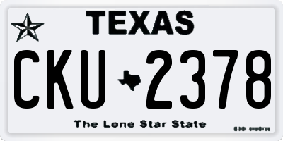 TX license plate CKU2378