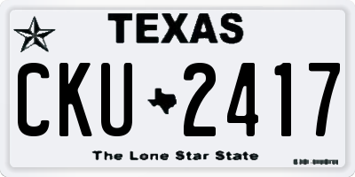 TX license plate CKU2417