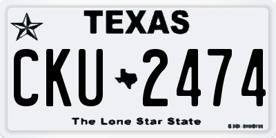 TX license plate CKU2474