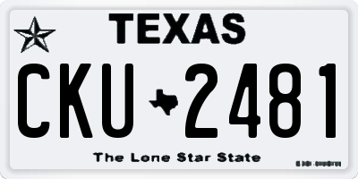 TX license plate CKU2481