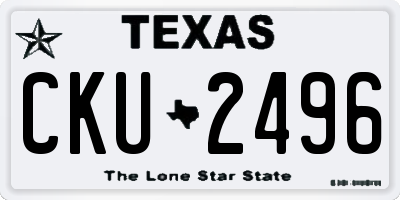 TX license plate CKU2496