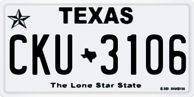 TX license plate CKU3106