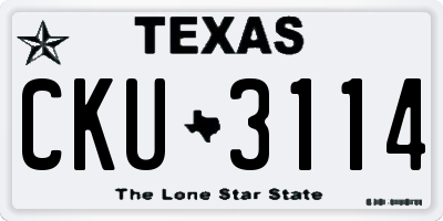 TX license plate CKU3114